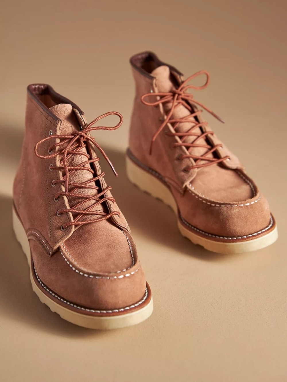 Red Wing Heritage Classic Moc Toe Boots Dusty Rose